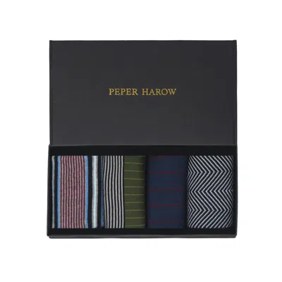 Peper Harow - Made In England Autumnal Men's Gift Box In Black/blue/green/red