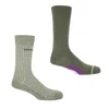 Peper Harow - Made In England Big Target Olive & Recycled Ribbed Grey Men's Socks Bundle In Gray