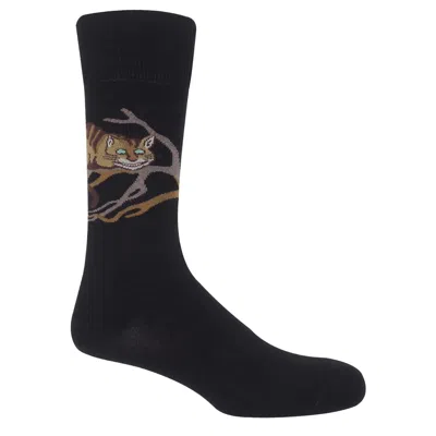 Peper Harow - Made In England Black Alice's Adventures In Wonderland Men's Socks - Cheshire Cat