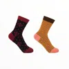 Peper Harow - Made In England Black Fleur De Lis & Mustard Zigzag Women's Socks Two Pack In Black/yellow