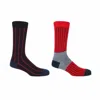 Peper Harow - Made In England Black Pin Stripe & Scarlet Oxford Stripe Men's Socks 2 Pack In Black/red