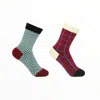 Peper Harow - Made In England Black Zigzag & Burgundy Grid Women's Socks Two Pack In Black/red