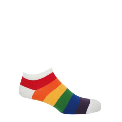 Peper Harow - Made In England Block Stripe Men's Trainer Socks – Rainbow In Multi