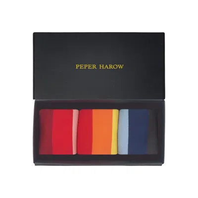 Peper Harow - Made In England Block Stripe Women's Socks Gift Box In Pink