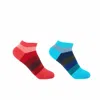 Peper Harow - Made In England Block Stripe Women's Trainer Socks Bundle - Aqua & Fire