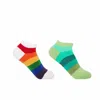 Peper Harow - Made In England Block Stripe Women's Trainer Socks Bundle - Rainbow & Earth