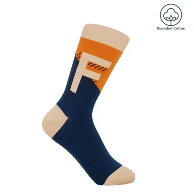 Peper Harow - Made In England Blue Alphabet Women's Socks – F
