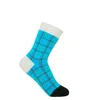Peper Harow - Made In England Blue Grid Women's Socks – Aqua In Blue