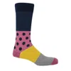 Peper Harow - Made In England Blue Navy Mayfair Men's Socks In Blue
