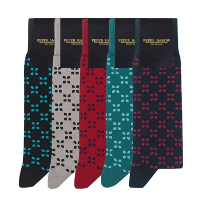 Peper Harow - Made In England Cambridge Men's Socks Bundle - Five Pairs In Gray