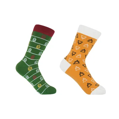 Peper Harow - Made In England Christmas Tree Green & Elements Mustard Women's Socks Bundle