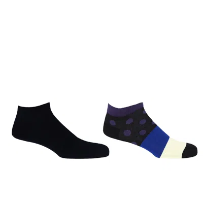 Peper Harow - Made In England Classic Black & Mayfair Purple Men's Trainer Socks Bundle In Multi