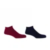 Peper Harow - Made In England Classic Men's Trainer Socks Bundle - Burgundy & Royal Navy In Multi