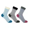 Peper Harow - Made In England Classic Zigzag Women's Socks Three Pack In Blue/purple/white