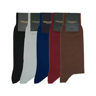 Peper Harow - Made In England Corporate Mens Socks Five Pack In Black/blue/brown/red