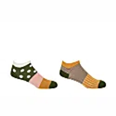 Peper Harow - Made In England Cream Mayfair & Mustard Oxford Stripe Men's Trainer Socks - 2 Pack
