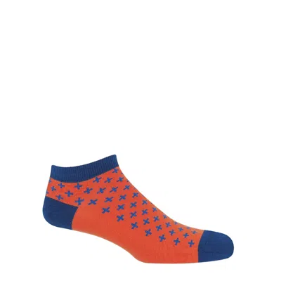 Peper Harow - Made In England Crosslet Men's Trainer Socks - Orange