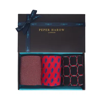 Peper Harow - Made In England Dapper Men's Gift Box In Black/red