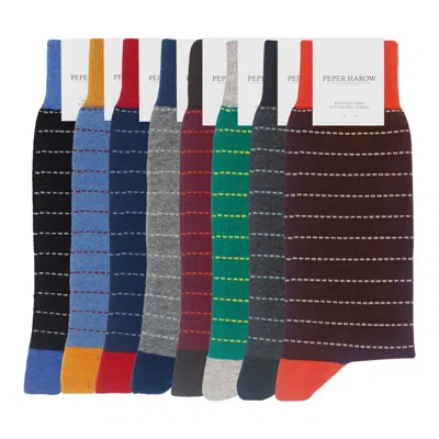 Peper Harow - Made In England Dash Men's Socks Bundle - 8 Pairs In Black/blue/brown/eed/gray/green