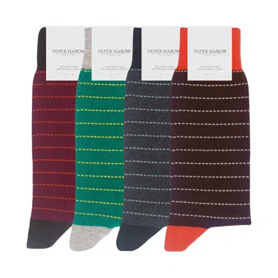 Peper Harow - Made In England Dash Men's Socks Bundle - Maroon, Brown, Charcoal, Green In Black/brown/eed/green