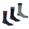 Peper Harow - Made In England Dash Men's Socks Bundle - Navy, Black & Grey In Black/blue/gray