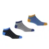 Peper Harow - Made In England Dash Men's Trainer Socks Bundle - Black, Grey & Blue