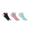 Peper Harow - Made In England Dash Women's Trainer Socks Bundle - Pink, Mint & Black In Black/green/pink