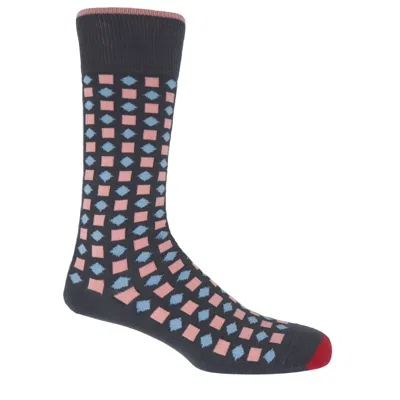 Peper Harow - Made In England Diamonds Men's Socks - Grey In Gray