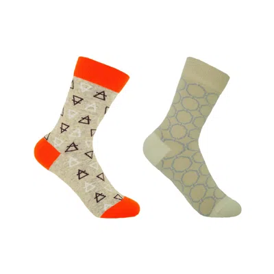 Peper Harow - Made In England Elements Grey & Beehive Beige Women's Socks Bundle In Gray