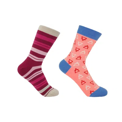 Peper Harow - Made In England Elizabeth Punch & Elements Pink Women's Socks Bundle