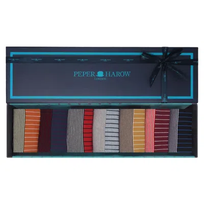Peper Harow - Made In England Father's Day Trainer Men Socks Gift Box – Oxford Stripe