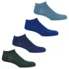 Peper Harow - Made In England Four Pack Essential Men's Trainer Socks – Azure