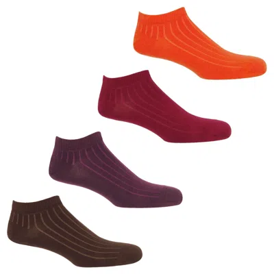 Peper Harow - Made In England Four Pack Essential Men's Trainer Socks – Sunset