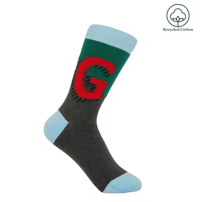 Peper Harow - Made In England Green Alphabet Women's Socks – G