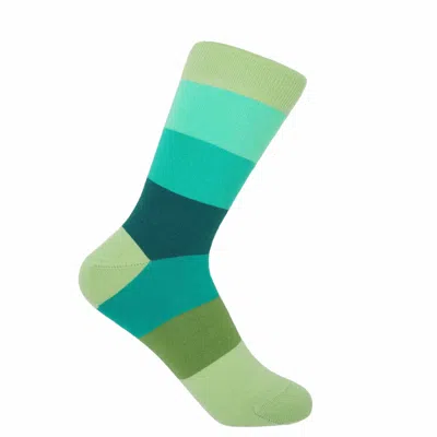 Peper Harow - Made In England Green Block Stripe Women's Socks – Earth