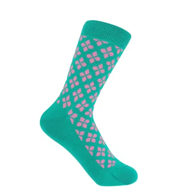 Peper Harow - Made In England Green Clover Women's Socks – Teal