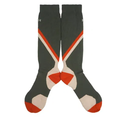 Peper Harow - Made In England Green Men's Ski Socks - Olive