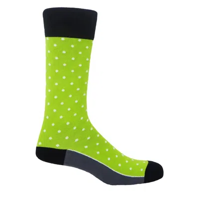 Peper Harow - Made In England Green Mint Pin Polka Men's Socks