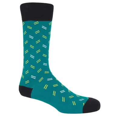 Peper Harow - Made In England Green Parallel Men's Socks - Marine