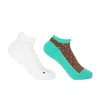 Peper Harow - Made In England Green Polka Ocean & Organic White Women's Trainer Socks Bundle In Green