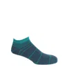Peper Harow - Made In England Green Retro Stripe Men's Trainer Socks – Teal