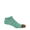 Peper Harow - Made In England Green Thin Stripe Men's Trainer Socks - Teal In Green