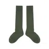 Peper Harow - Made In England Green Women's Wool Boot Socks - Olive In Green
