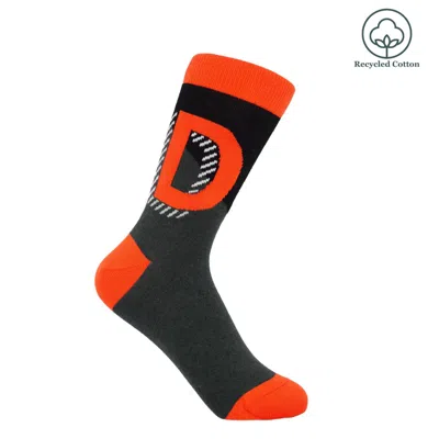 Peper Harow - Made In England Grey Alphabet Women's Socks – D In Gray