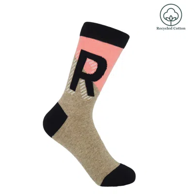 Peper Harow - Made In England Grey Alphabet Women's Socks – R In Gray