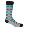 Peper Harow - Made In England Grey Argyle Men's Socks In Grey