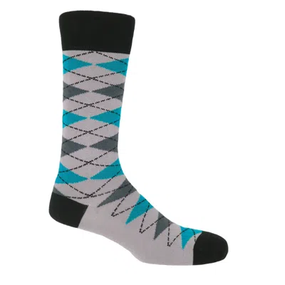 Peper Harow - Made In England Grey Argyle Men's Socks