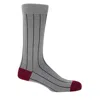 Peper Harow - Made In England Grey Ash Pin Stripe Men's Socks In Grey