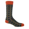 Peper Harow - Made In England Grey Linked Men's Socks In Grey