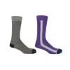 Peper Harow - Made In England Grey Lux Taylor & Purple Andover Men's Socks Two Pack In Gray/purple